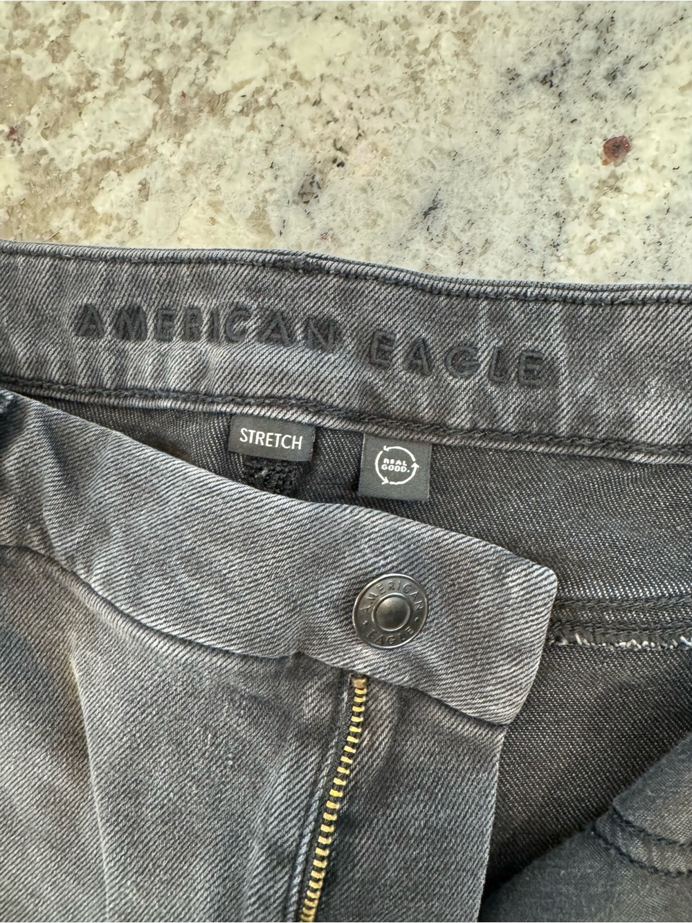 American Eagle Curvy Mom Jeans Gray Wash Stretch Denim Women’s 20 Long - Picture 6 of 10
